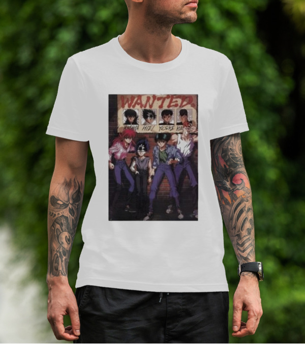 Wanted Poster Kurama Hiei Yusuke Kuwabara Characters T-Shirt