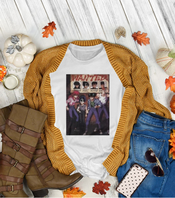 Wanted Poster Kurama Hiei Yusuke Kuwabara Characters T-Shirt