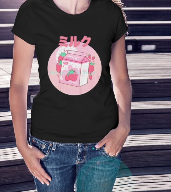 Strawberry Pink Milk Carton 90s ミルク Online Store T-Shirt