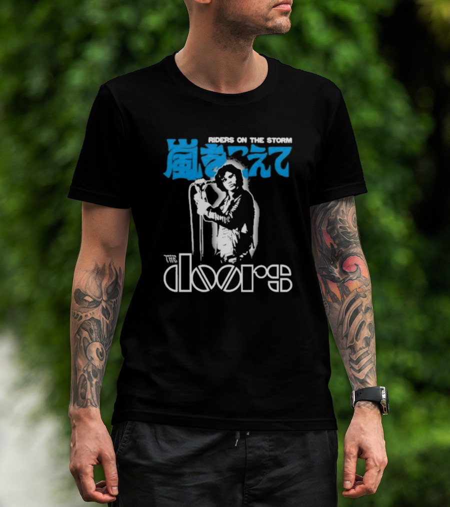 The Doors Riders On The Storm Japanese Text With Iconic Band Member T-Shirt