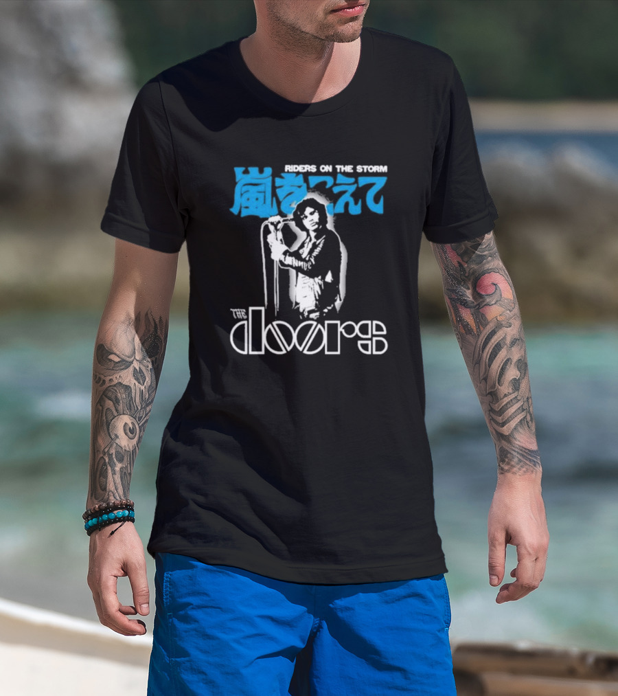 The Doors Riders On The Storm Japanese Text With Iconic Band Member T-Shirt