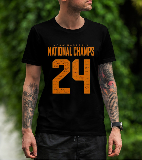 NCAA Baseball National Champs 24 Tennessee Volunteers Signature T-Shirt