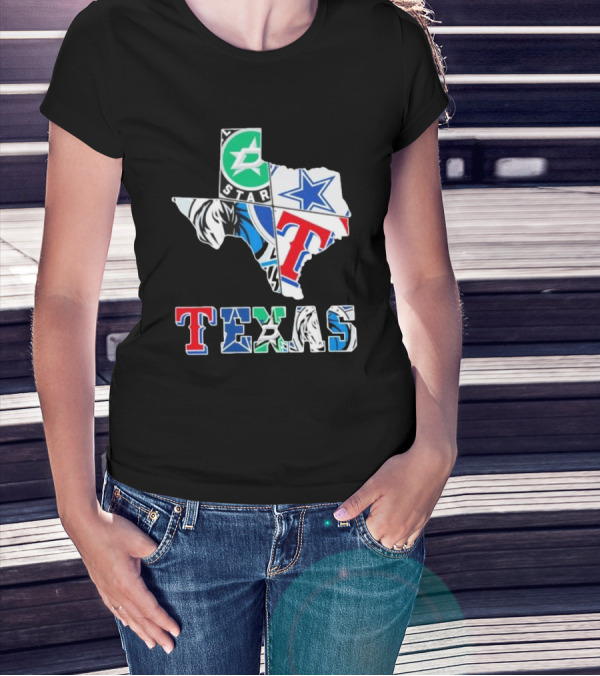Texas Dallas Cowboys Stars Rangers Mavericks Sports Team T-Shirt