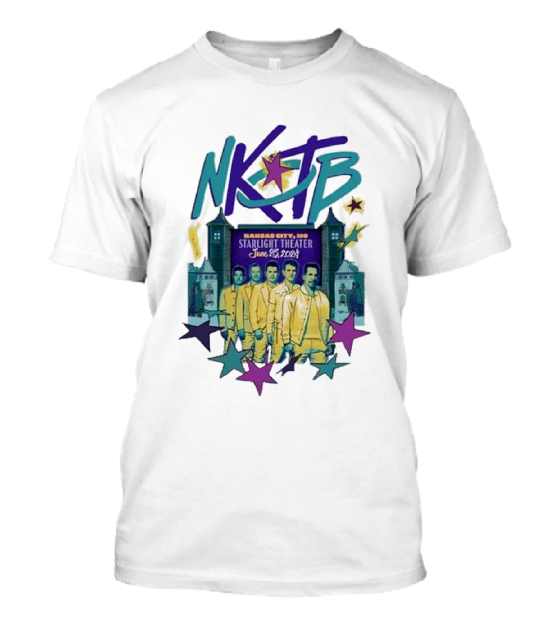 New Kids On The Block June 25 2024 Kansas City MO NKOTB Show Stars T-Shirt