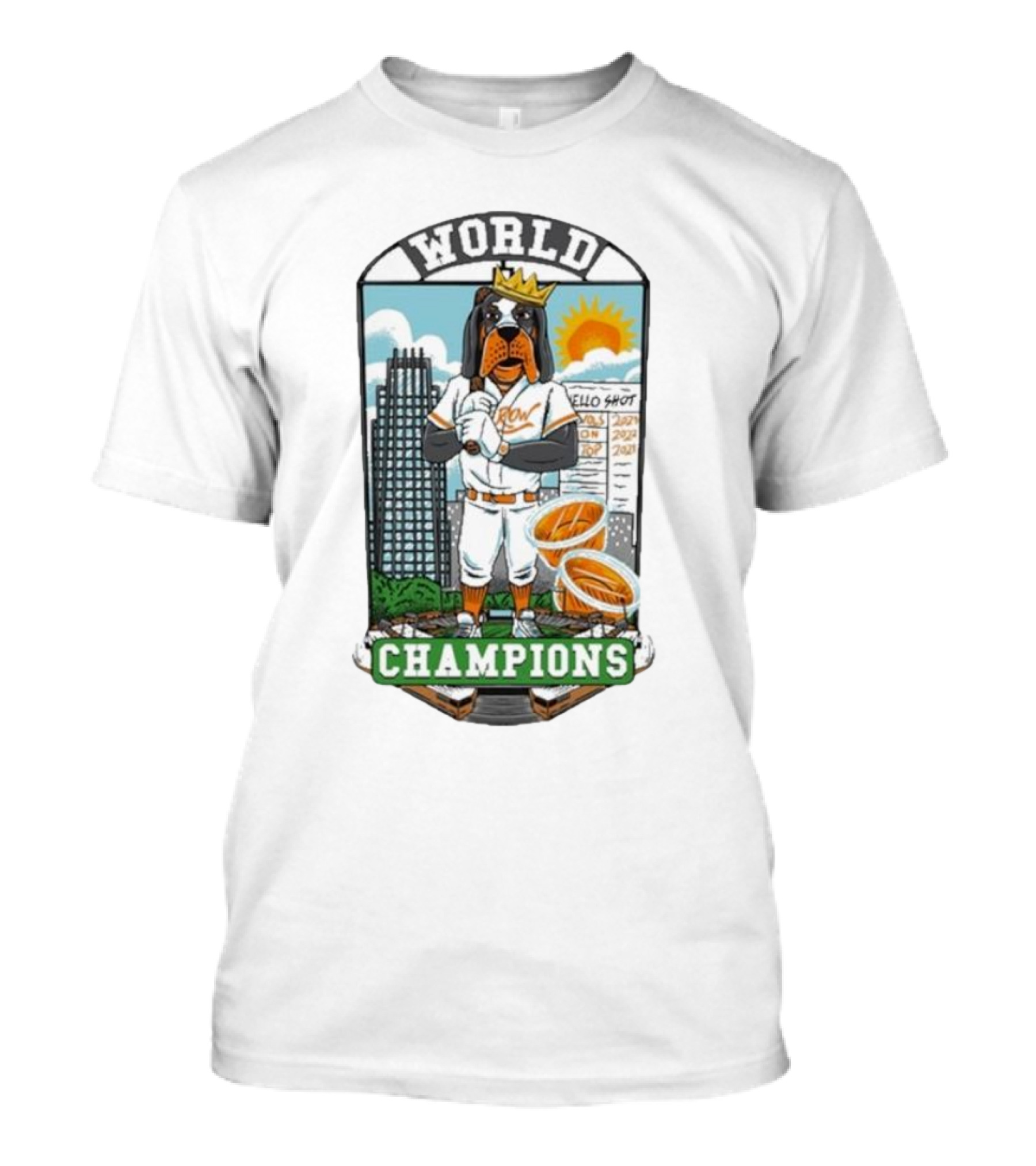 Old Row TN Baseball World Champions Dog In Crown T-Shirt