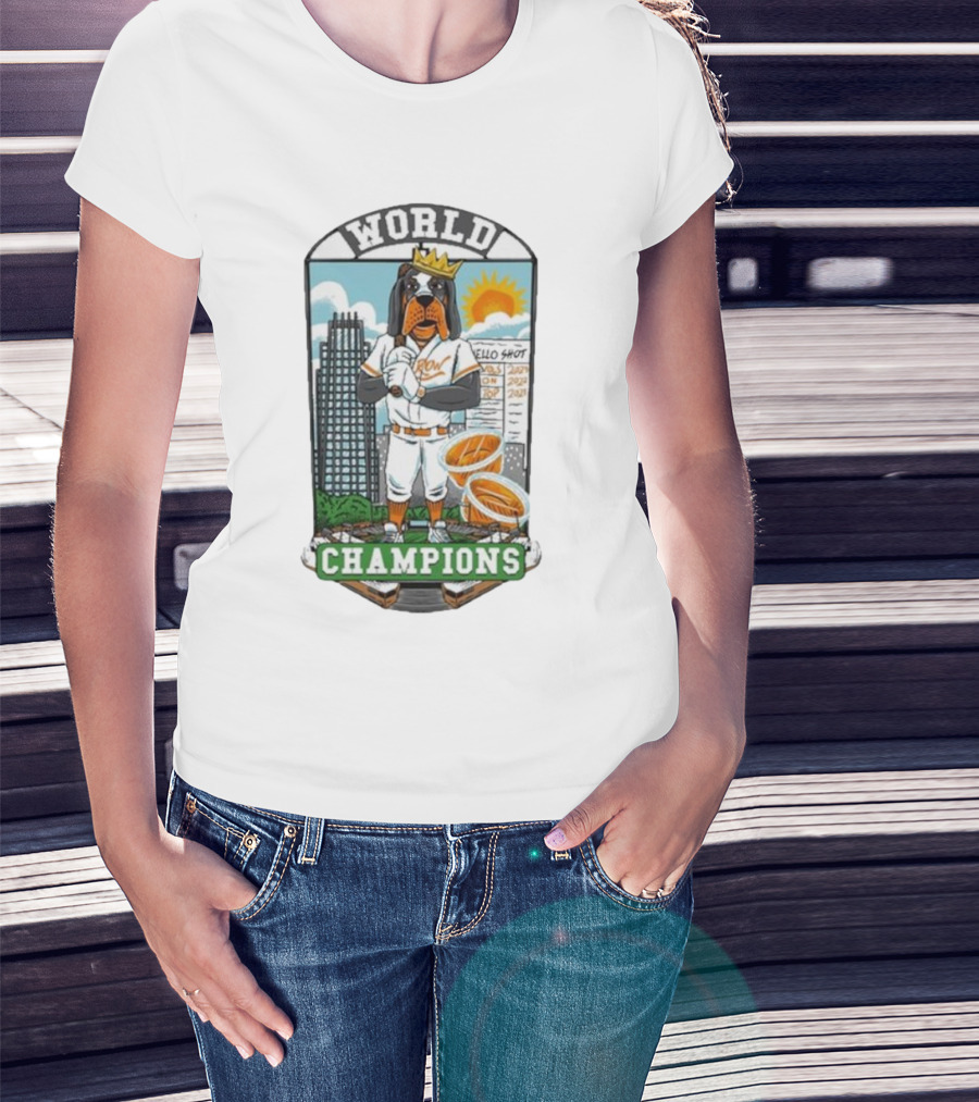 Old Row TN Baseball World Champions Dog In Crown T-Shirt