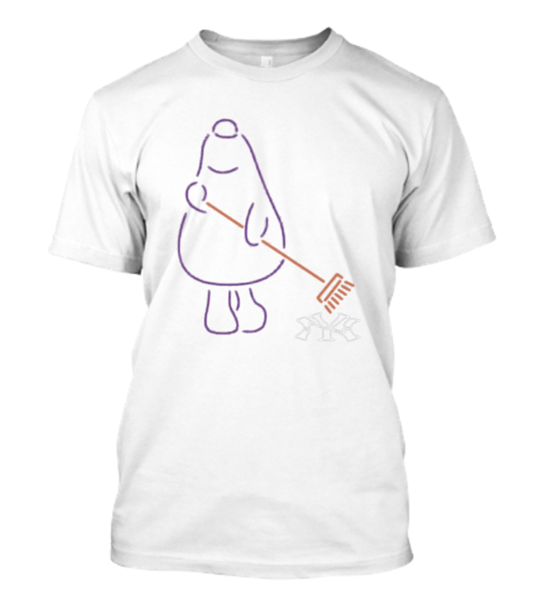 Purple Neon Mascot Sweeping New York Yankees Logo Lfgm T-Shirt