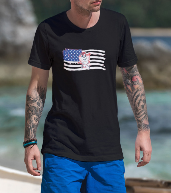 Riverwalk Stadium Max Fireworks Show Patriotic Mascot Flag Display T-Shirt