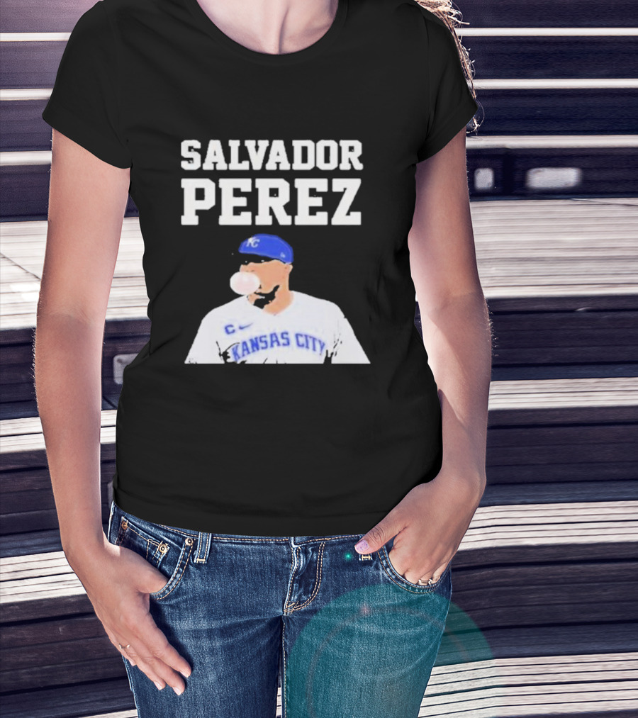 SALVADOR PEREZ KANSAS CITY BUBBLE GUM KING KC BASEBALL T-Shirt