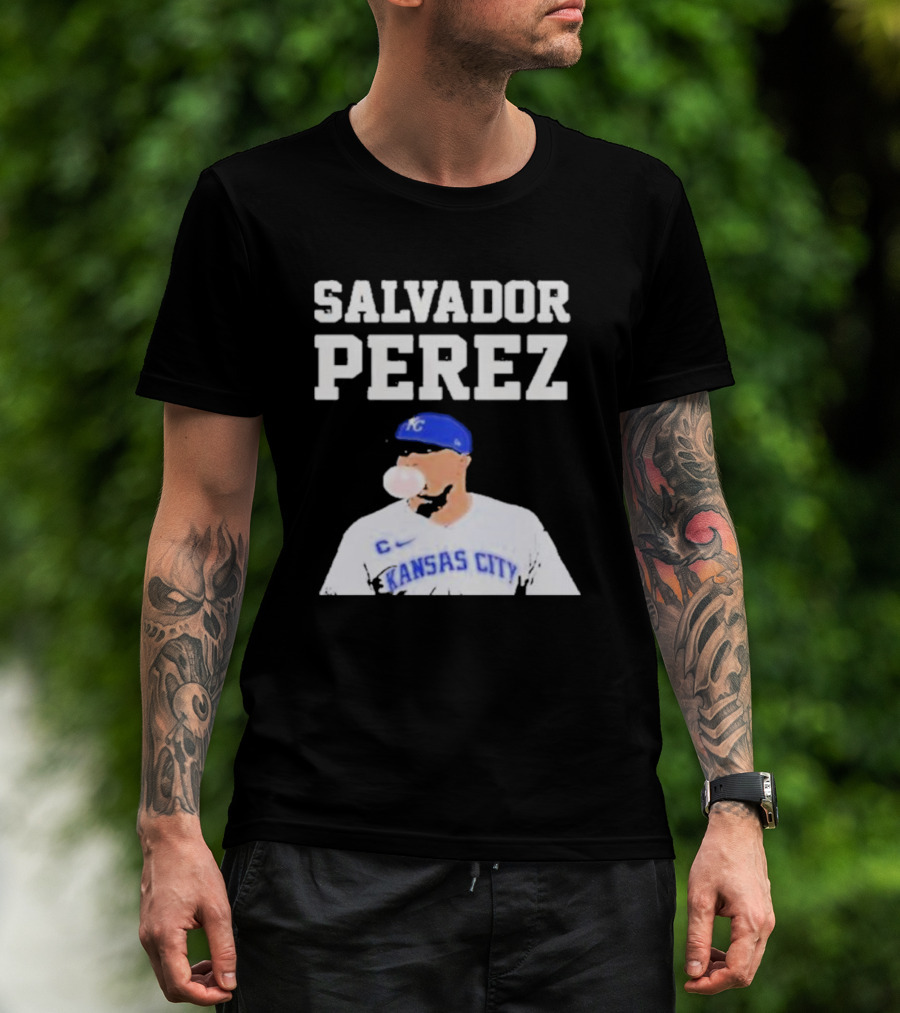 SALVADOR PEREZ KANSAS CITY BUBBLE GUM KING KC BASEBALL T-Shirt