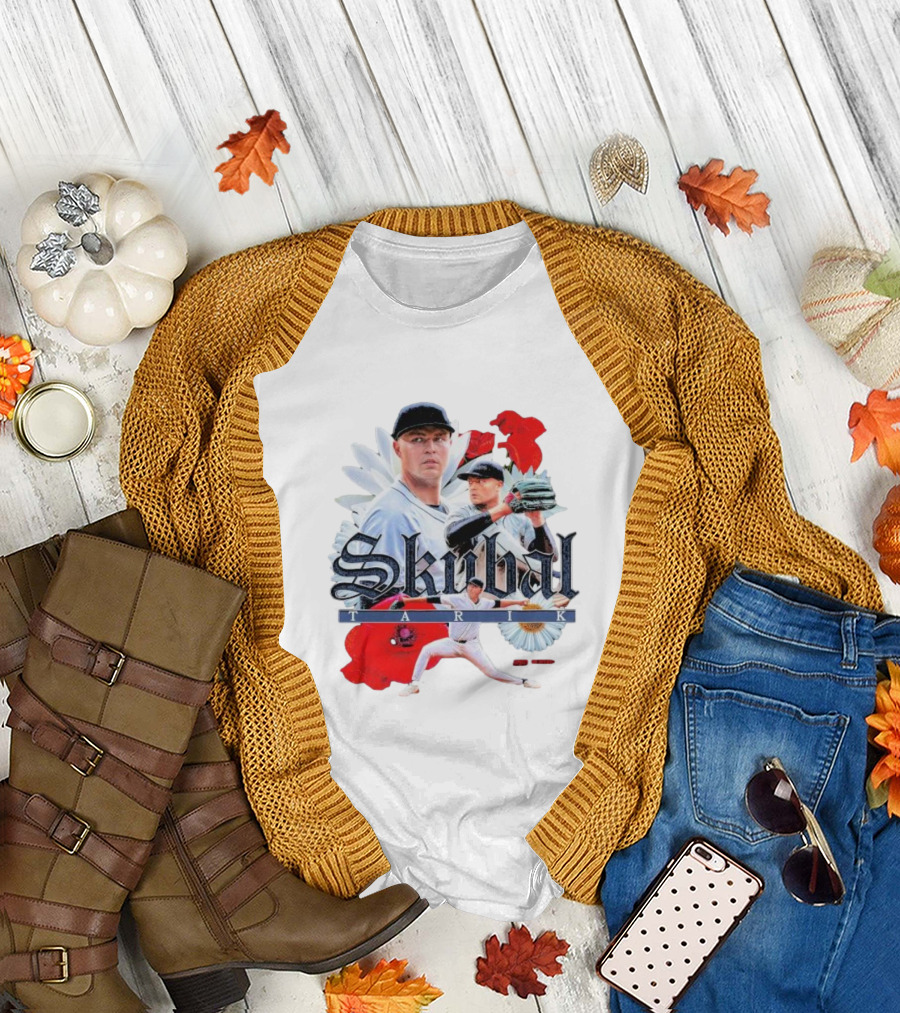 Skubal Tarik Baseball Player Floral Collage T-Shirt