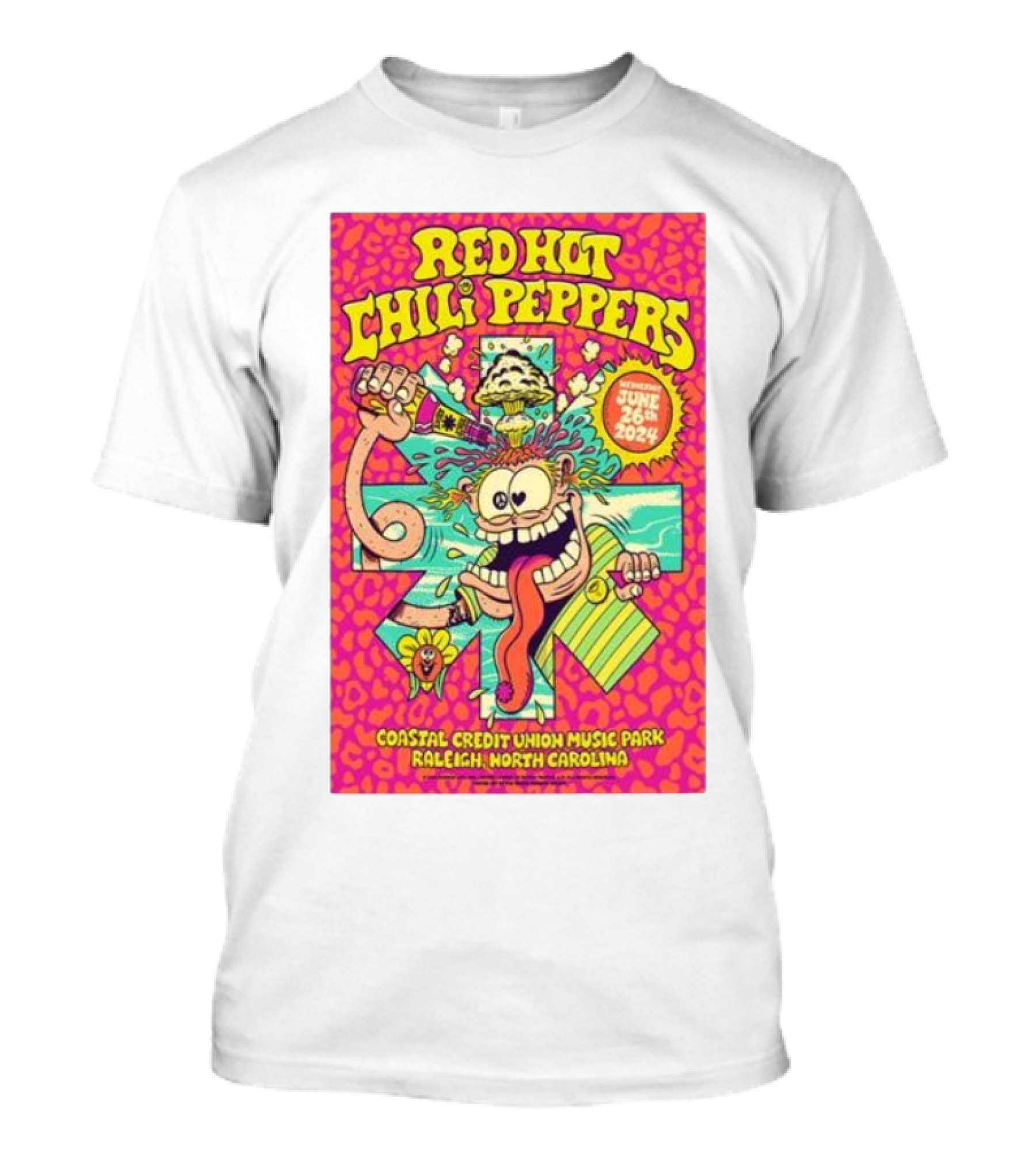 Red Hot Chili Peppers Coastal Credit Union Music Park June 26 2024 Raleigh North Carolina T-Shirt