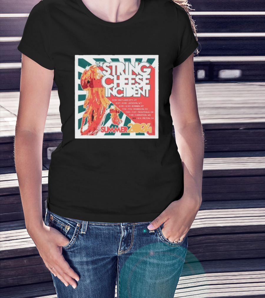 The String Cheese Incident Summer 2024 Tour Dates Salt Lake City Jackson Bonner Morrison Troutdale Carnation Felton T-Shirt