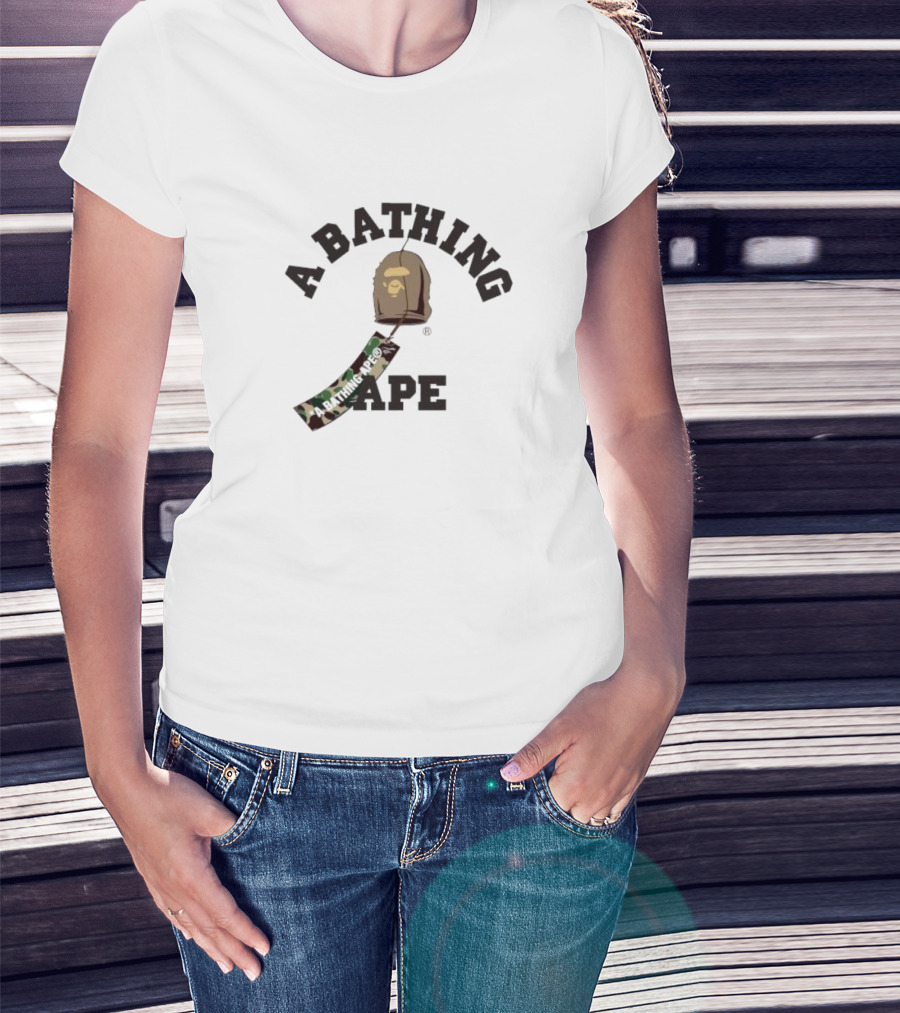A Bathing Ape Camouflage Wind Chimes Ape Head T-Shirt
