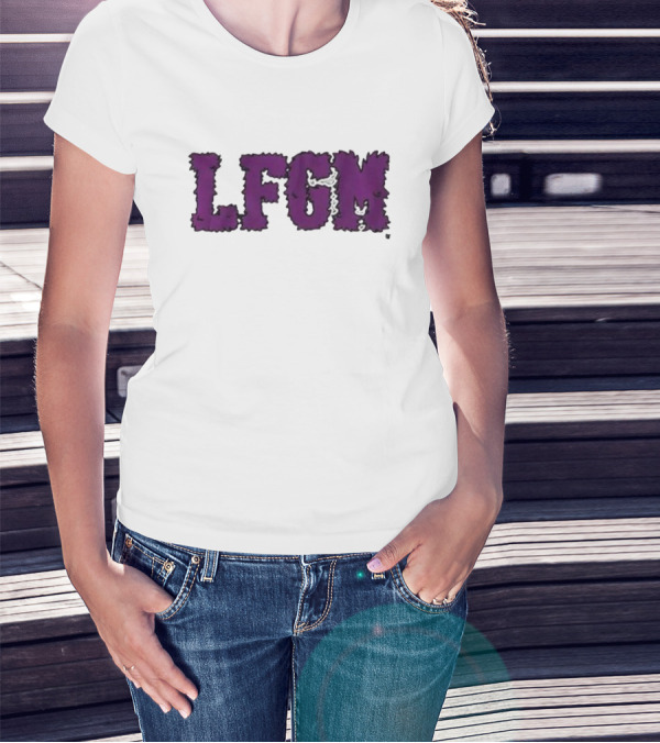 Fuzzy LFGM Purple Text T-Shirt