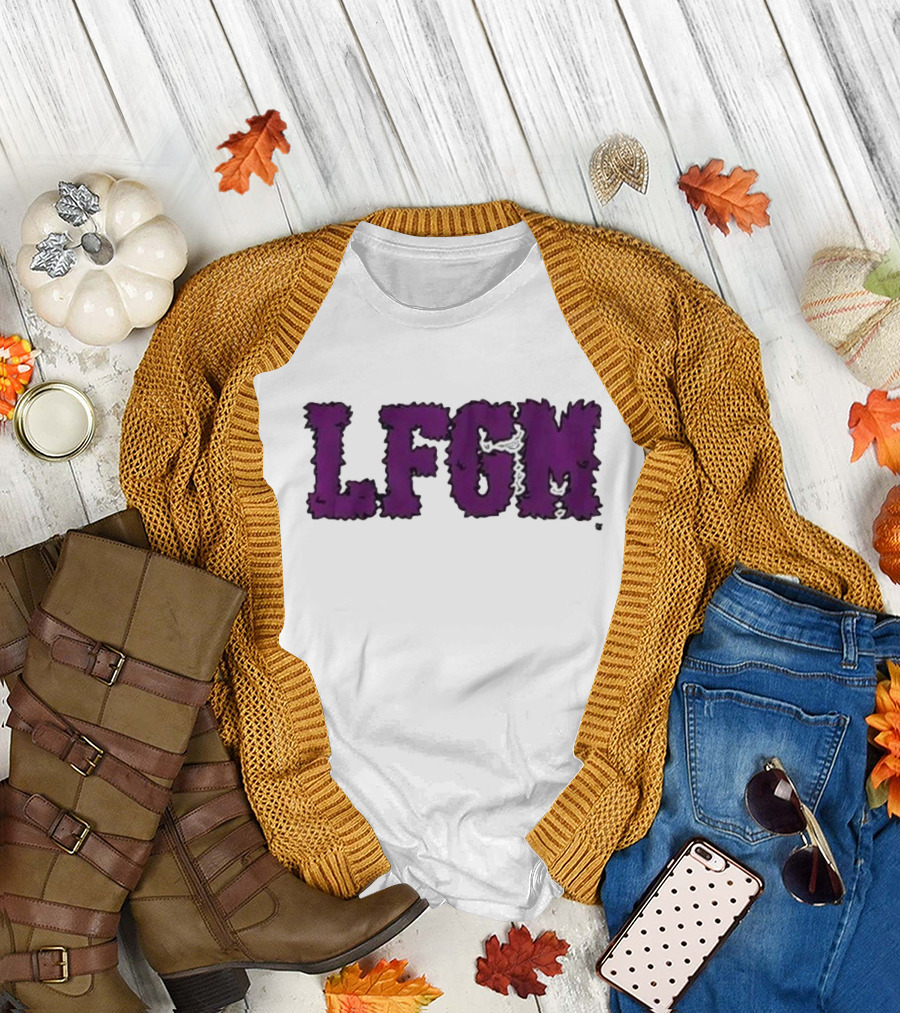 Fuzzy LFGM Purple Text T-Shirt
