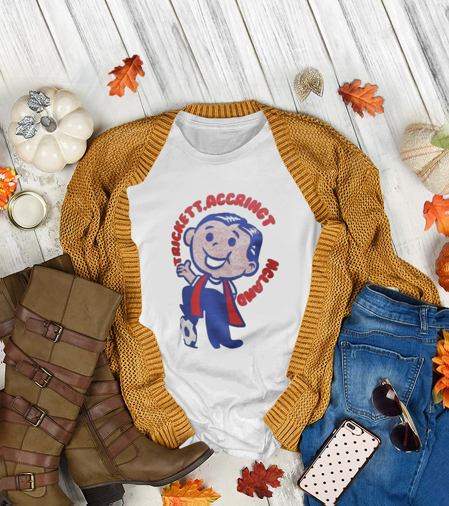 Trickett Accrington England Soccer Boy Cartoon Character T-Shirt