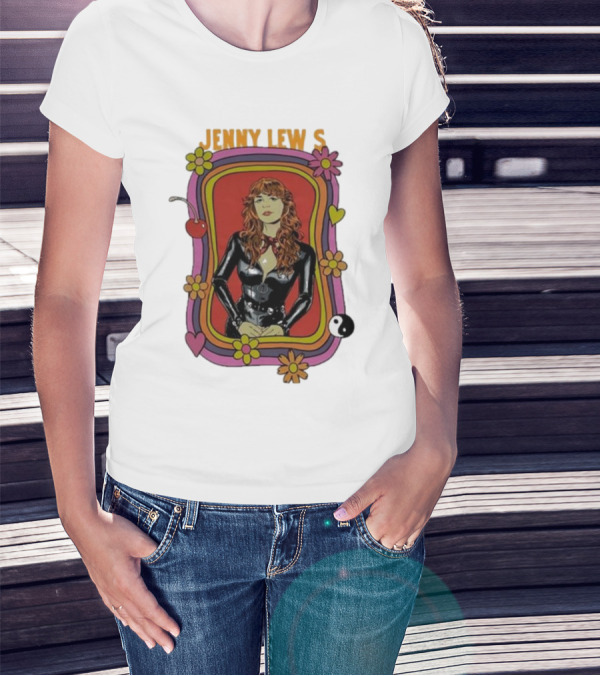 Jenny Lewis Retro Psychedelic Artwork Flowers Yin Yang T-Shirt