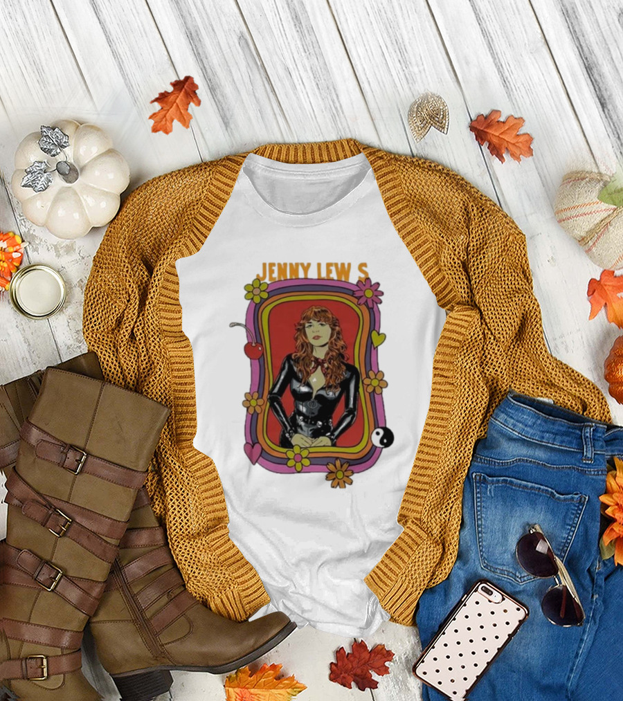 Jenny Lewis Retro Psychedelic Artwork Flowers Yin Yang T-Shirt