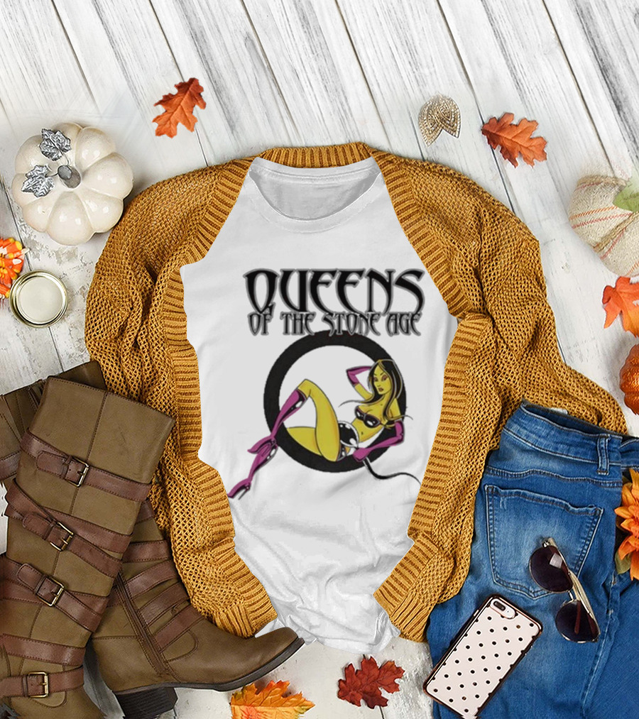 Queens Of The Stone Age Q Lady 2024 Vintage Style Fan Art Featuring Iconic Rock Band T-Shirt