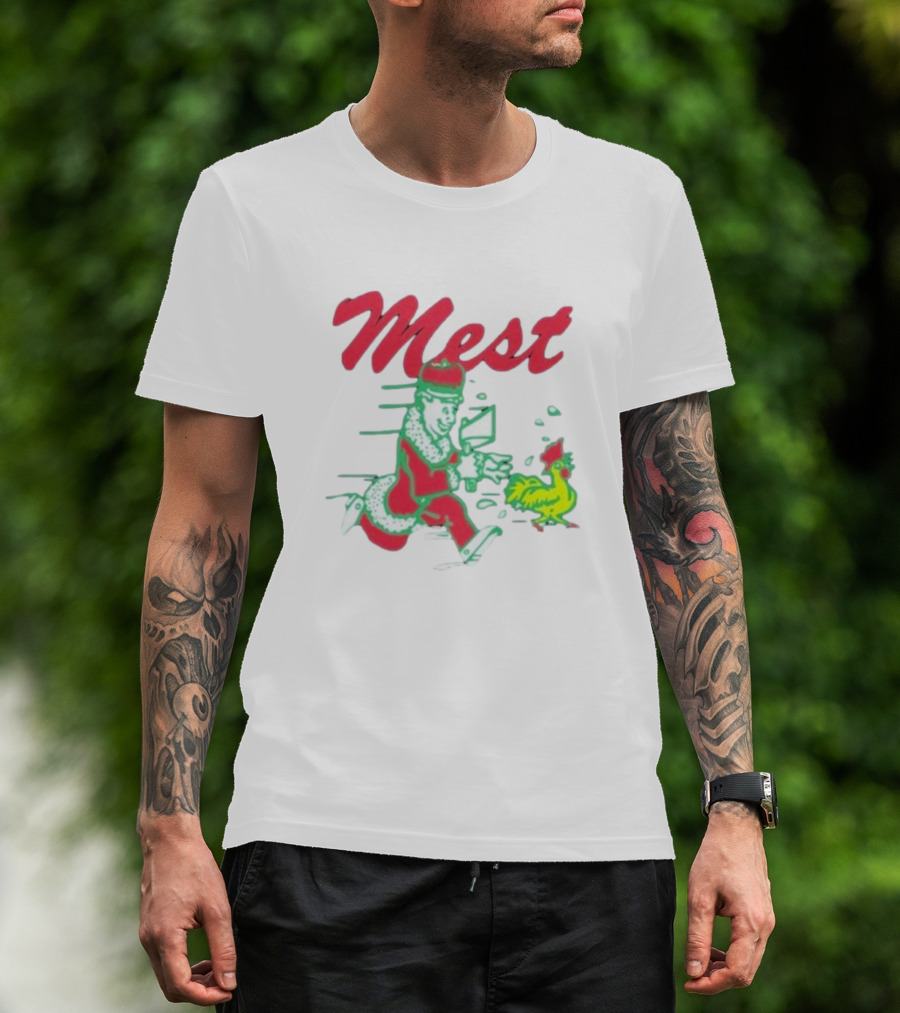 Tony Lovato X Mest The Boys Santa Running With Chicken T-Shirt