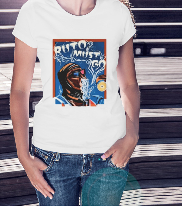 Ruto Must Go Bold Illustration With Smoking Character T-Shirt