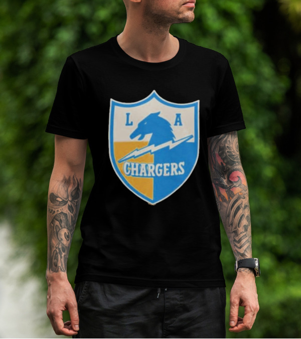 Los Angeles Chargers 1961 Vintage Logo Shield With Horse And Bolt T-Shirt