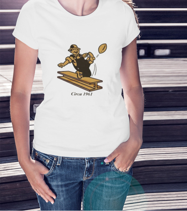 Pittsburgh Steelers Circa 1961 Football Kick Ironworker T-Shirt