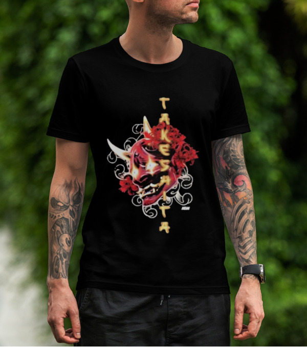 Takeshita Demon Oni Mask Floral ABM T-Shirt