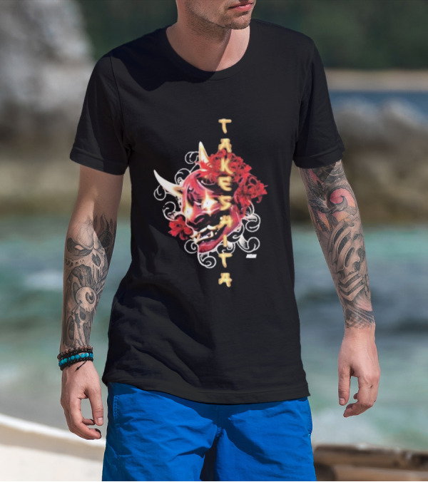 Takeshita Demon Oni Mask Floral ABM T-Shirt