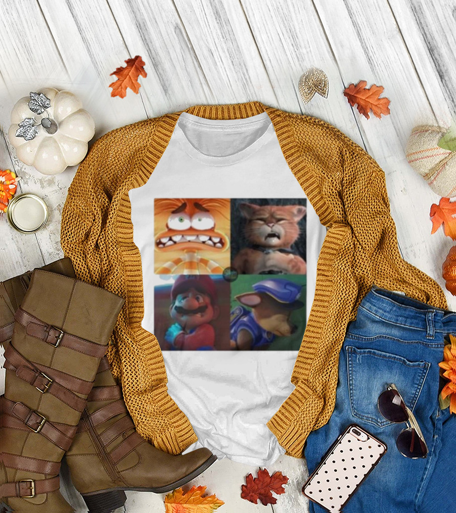 Panic Attack Anxiety Inside Out Puss In Boots Mario Paw Patrol Quartet T-Shirt