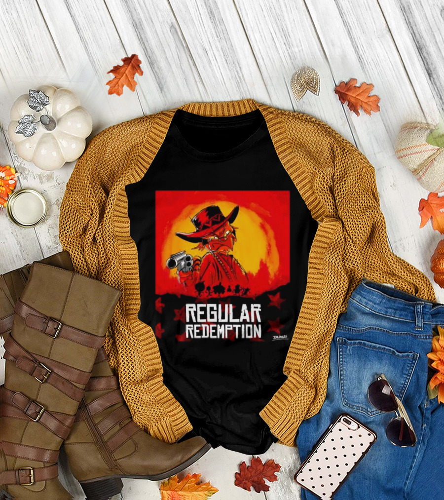 Regular Redemption Cartoon Cowboy Western Gunman T-Shirt