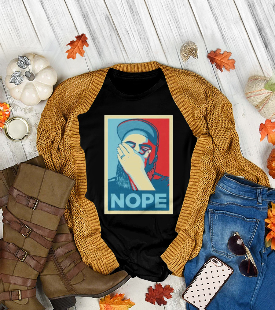 Sean Cannon Nope Facepalm Blue Red T-Shirt