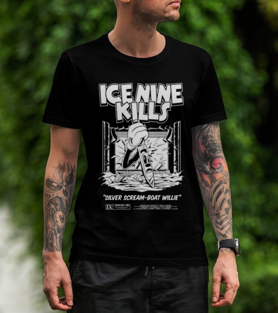 ICE NINE KILLS Silver Scream-Boat Willie IX Merchandise T-Shirt