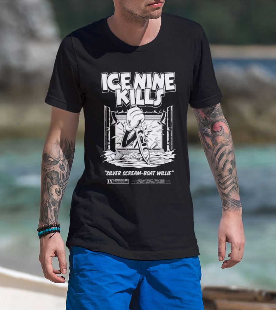 ICE NINE KILLS Silver Scream-Boat Willie IX Merchandise T-Shirt