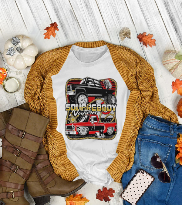 Squarebody Nation Pick Up Trucks And Cowboys Icons T-Shirt