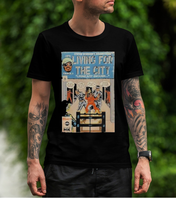1973 Stevie Wonder's Innervision Living For The City Track 3 Comic T-Shirt