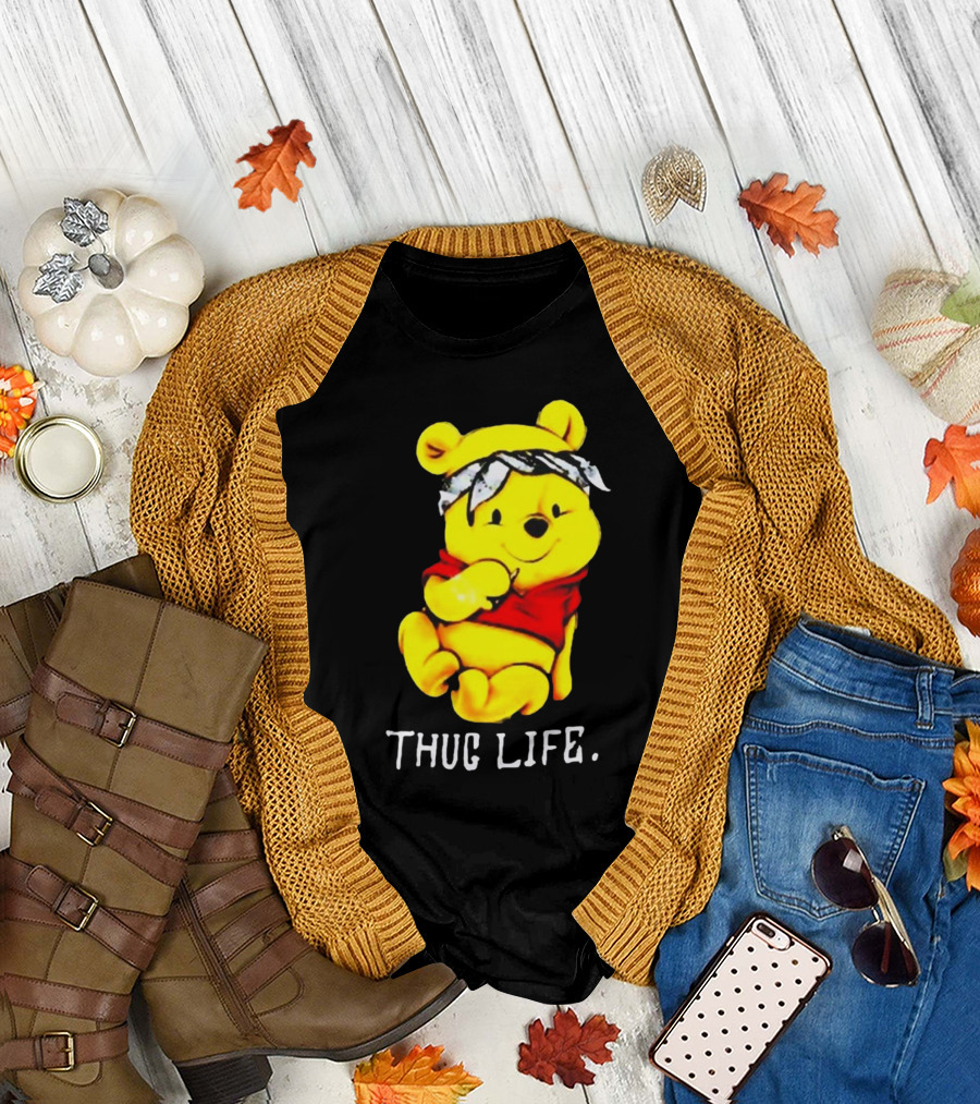 Rare Winnie The Pooh Thug Life Bandana T-Shirt