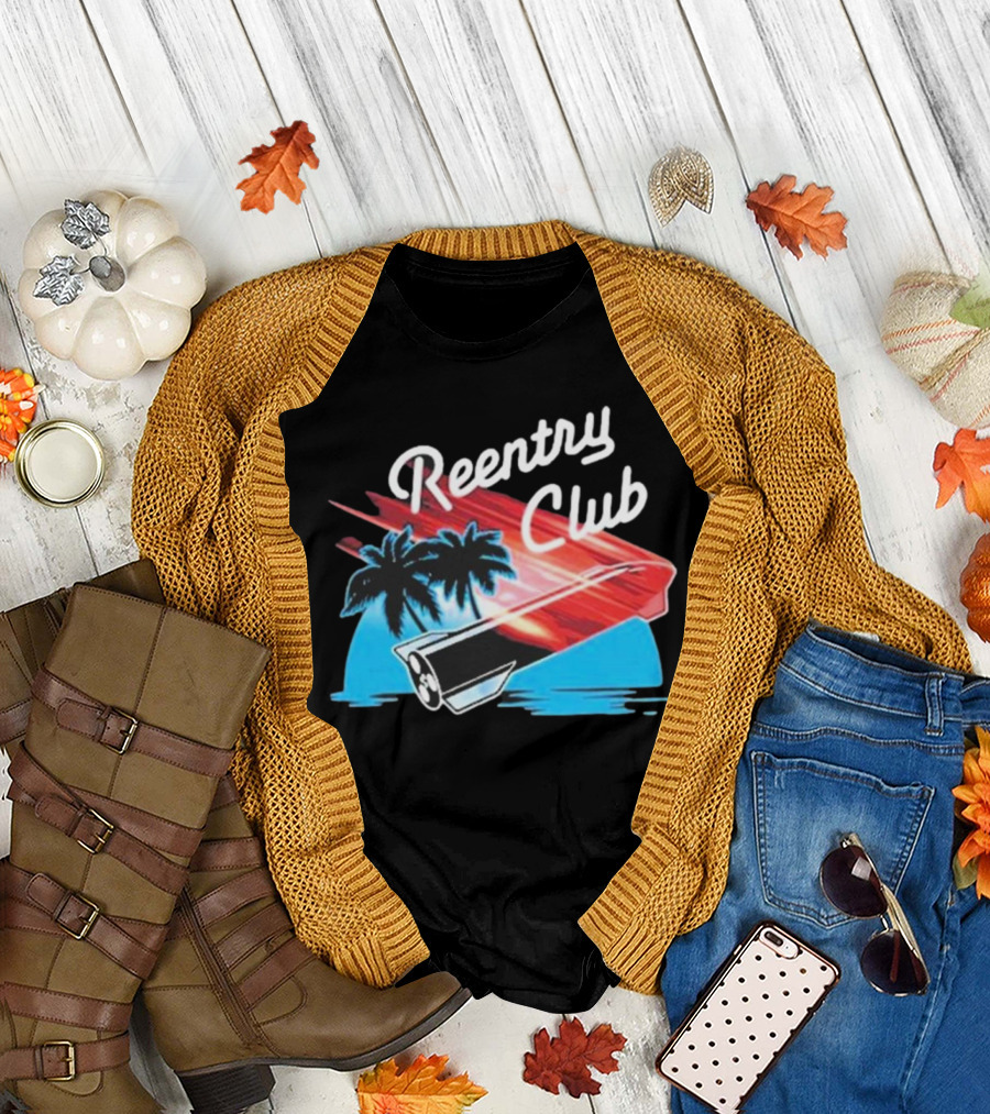 Reentry Club NFS Palm Tree Retro Space Capsule Vibrant T-Shirt