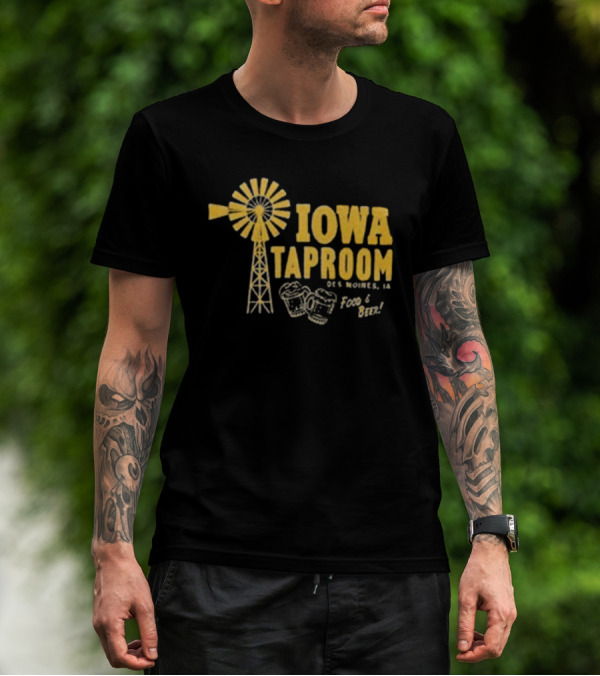 Iowa Taproom Des Moines Windmill Food And Beer T-Shirt
