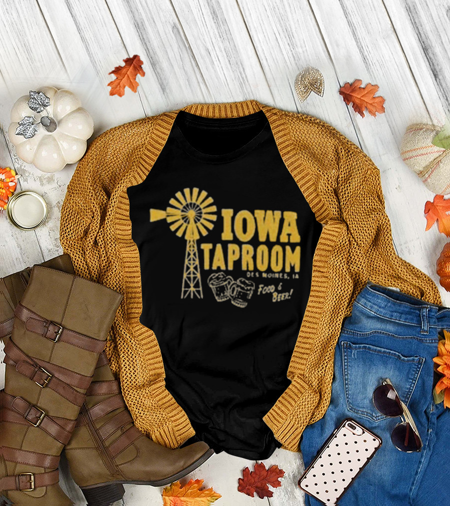 Iowa Taproom Des Moines Windmill Food and Beer T-Shirt