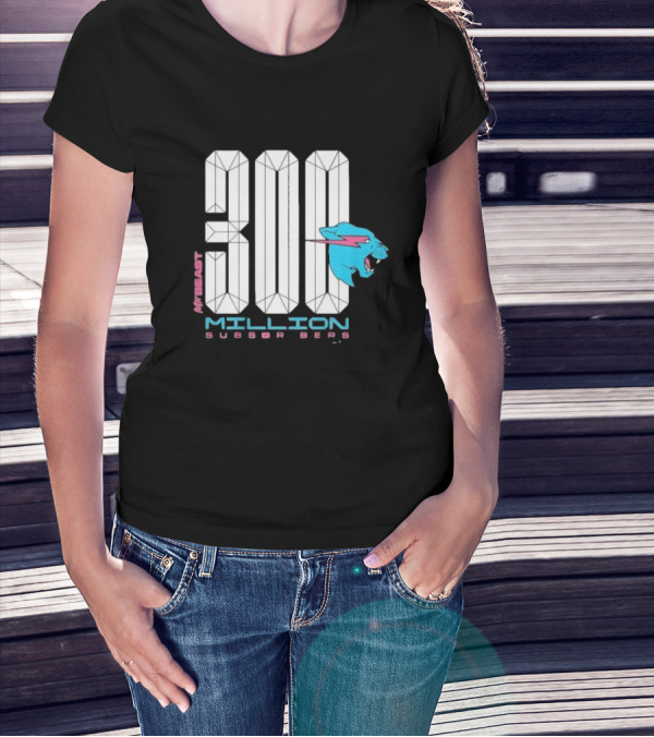 MrBeast 300 Million Subscribers Blue Panther T-Shirt