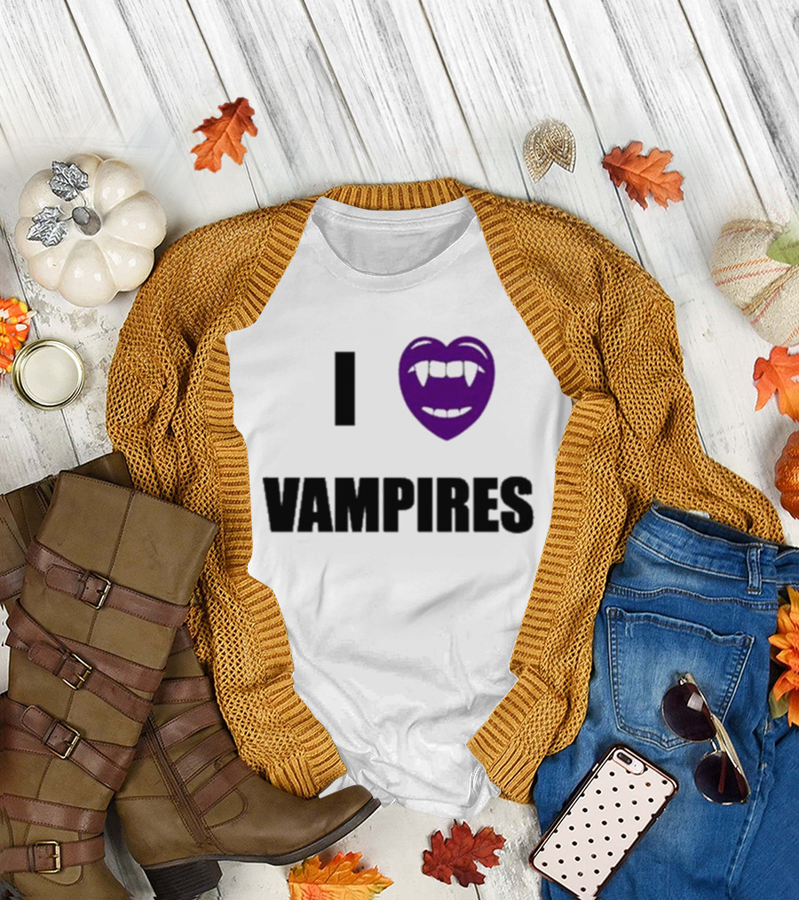 Olivia Rodrigo I Heart Purple Fanged Vampires T-Shirt