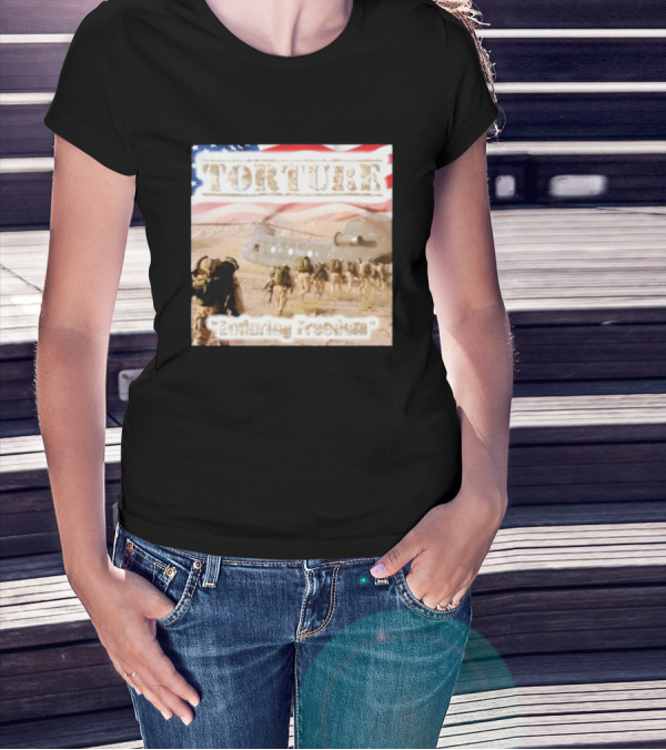 Torture Enduring Freedom American Flag Soldiers Helicopter T-Shirt