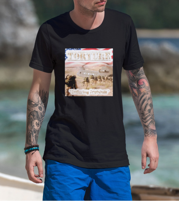 Torture Enduring Freedom American Flag Soldiers Helicopter T-Shirt