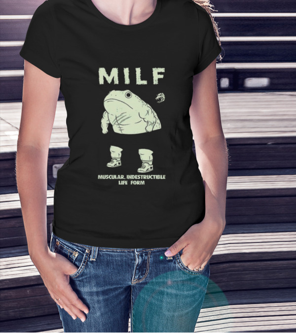 MILF Muscular Indestructible Life Form Frog With Sneakers T-Shirt