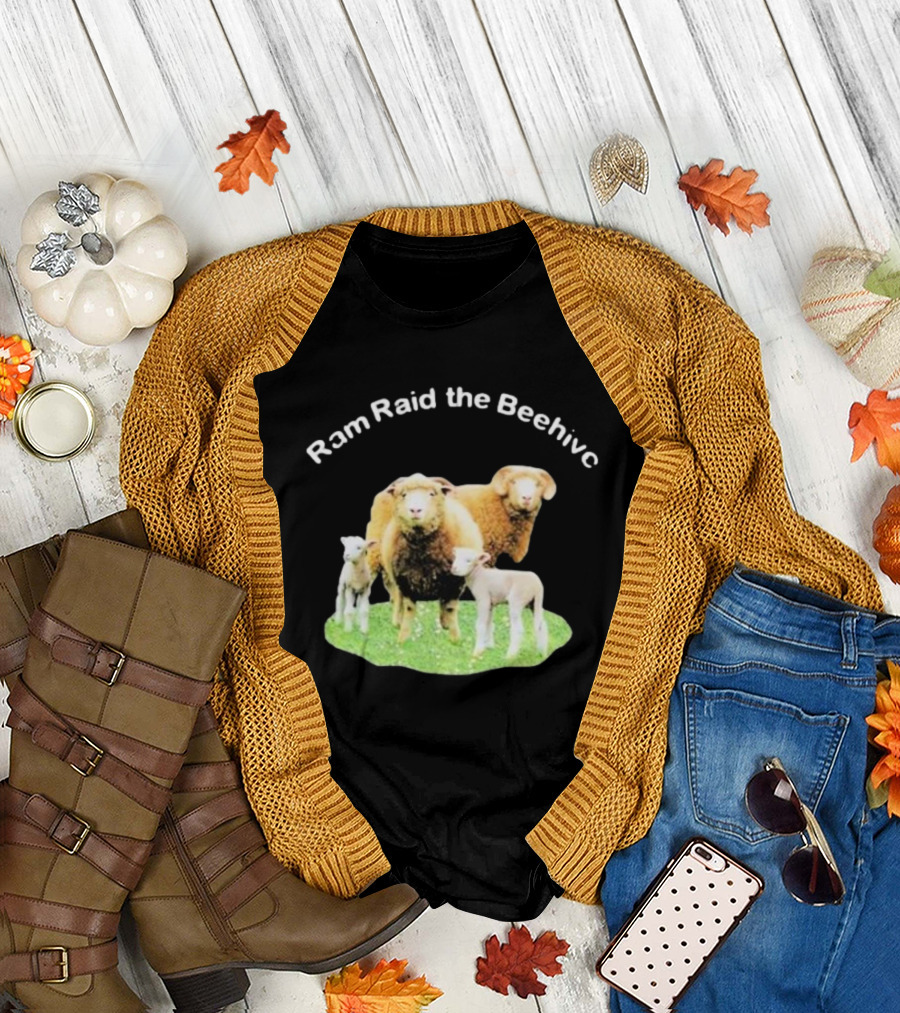 Ram Raid the Beehive Sheep on Grass T-Shirt