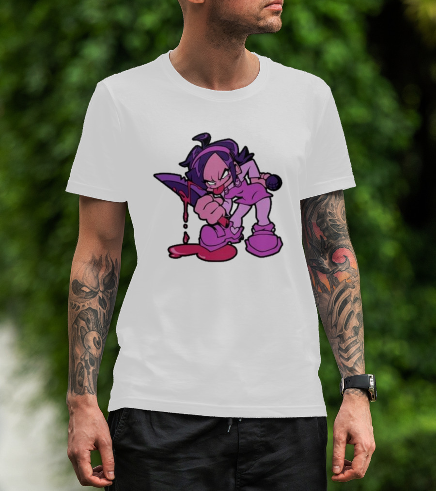 Friday Night Funkin' Nene Holding Microphone And Bloodied Knife T-Shirt