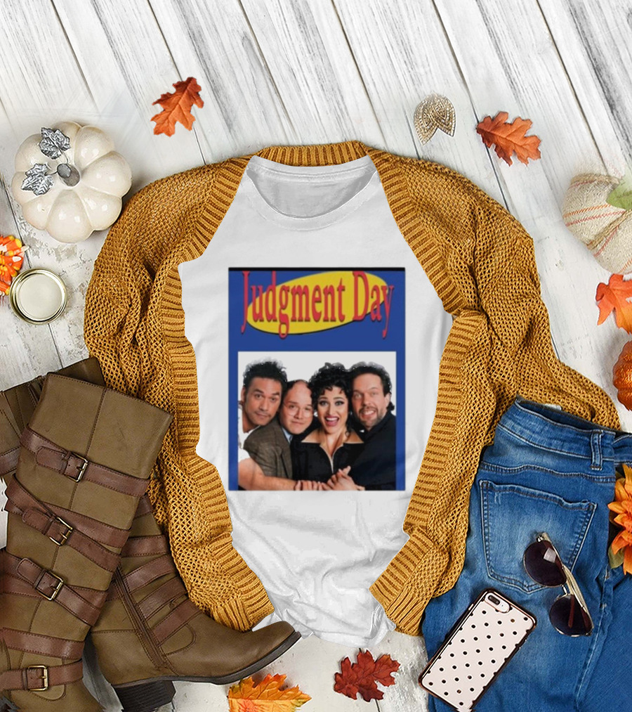 Judgment Day Seinfeld Parody with Iconic Cast Ensemble T-Shirt