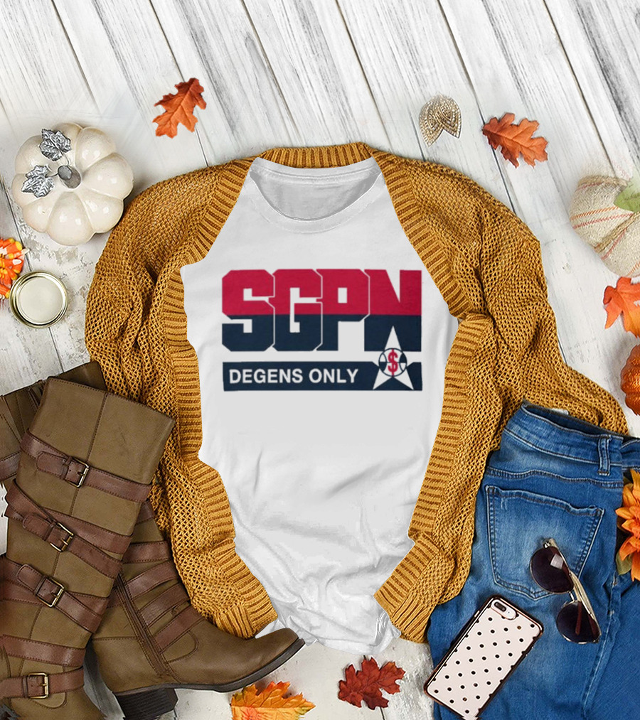 SGPN Degens Only Sports Gamblers Podcast Network Baseball Star T-Shirt